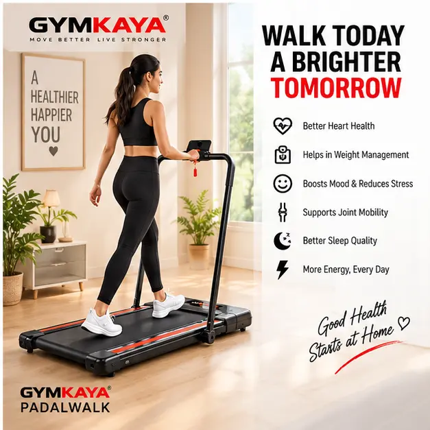GYMKAYA PADALWALK Foldable Treadmill for Home | 1–12 km/h - Image 3
